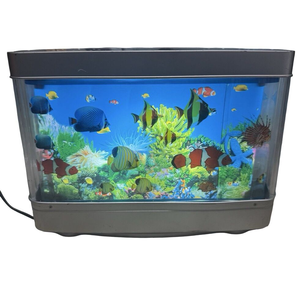 Vintage Seabed World Lamp Lighting Move Moving Fish Aquarium Motion Light Works